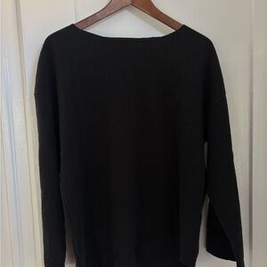 Black Crane Felt Wool Sweater